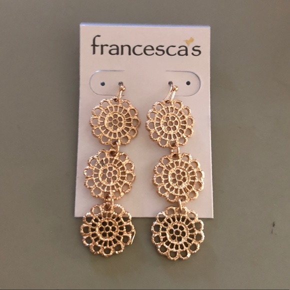 Gold Dangle Earrings - Picture 1 of 2